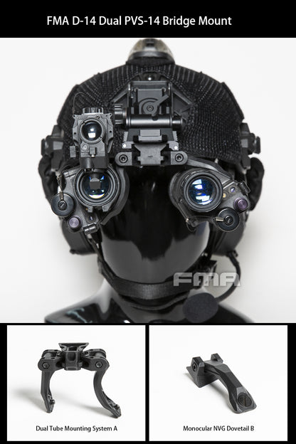 FMA AN PVS 14 Dual Tube Mounting System / Monocular NVG Dovetail Mount Only - APEXTAC GEAR