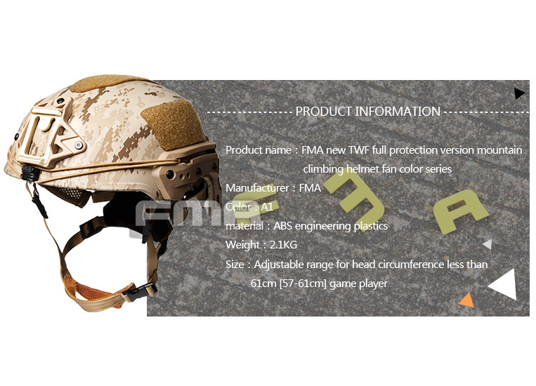 FMA TWF Tactical EXF Ballistic Helmet (L/XL) - AOR1 (TB1268A) - APEXTAC GEAR