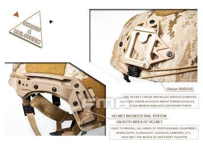 FMA TWF Tactical EXF Ballistic Helmet (L/XL) - AOR1 (TB1268A) - APEXTAC GEAR