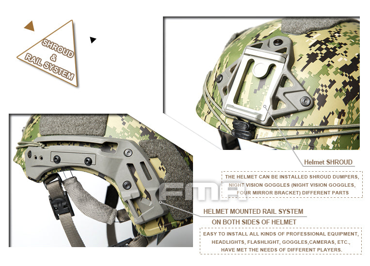 FMA TWF Tactical EXF Ballistic Helmet (L/XL) - AOR2 (TB1268A) - APEXTAC GEAR