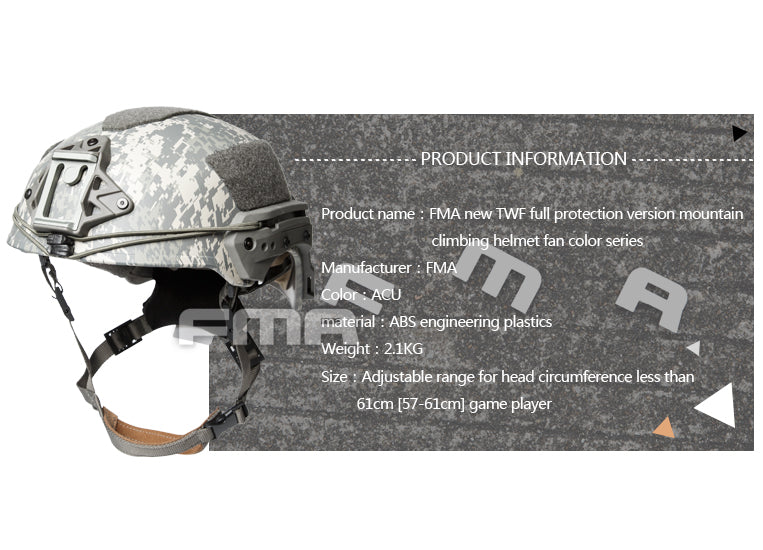 FMA TWF Tactical EXF Ballistic Helmet (L/XL) - ACU (TB1268A) - APEXTAC GEAR