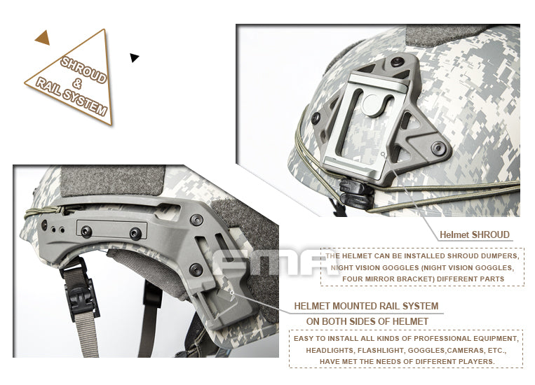 FMA TWF Tactical EXF Ballistic Helmet (L/XL) - ACU (TB1268A) - APEXTAC GEAR