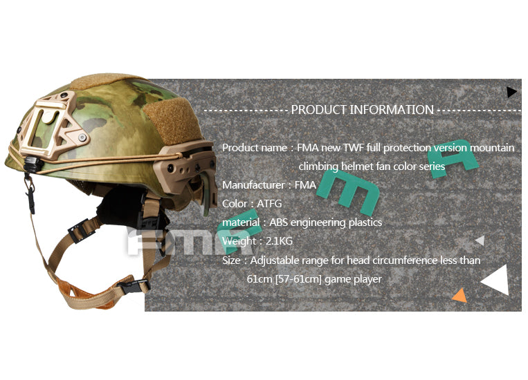FMA TWF Tactical EXF Ballistic Helmet (L/XL) - ATACS-FG (TB1268A) - APEXTAC GEAR