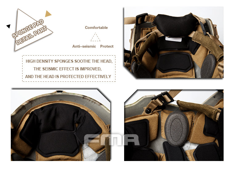 FMA TWF Tactical EXF Ballistic Helmet (L/XL) - ATACS (TB1268A) - APEXTAC GEAR