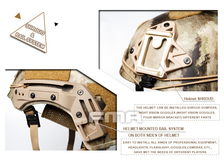 FMA TWF Tactical EXF Ballistic Helmet (L/XL) - ATACS (TB1268A) - APEXTAC GEAR