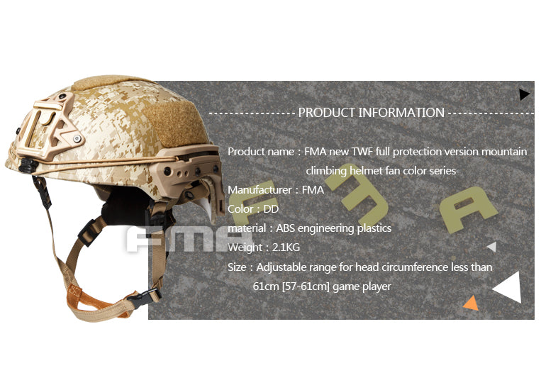 FMA TWF Tactical EXF Ballistic Helmet (L/XL) - Digital Desert (TB1268A) - APEXTAC GEAR