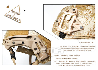 FMA TWF Tactical EXF Ballistic Helmet (L/XL) - Digital Desert (TB1268A) - APEXTAC GEAR