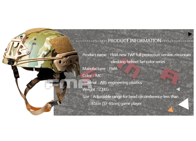 FMA TWF Tactical EXF Ballistic Helmet (L/XL) - Crye MC (TB1268A) - APEXTAC GEAR