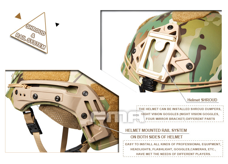 FMA TWF Tactical EXF Ballistic Helmet (L/XL) - Crye MC (TB1268A) - APEXTAC GEAR