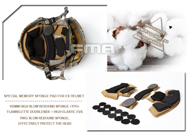 FMA TWF Tactical EXF Ballistic Helmet (L/XL) - MARPAT Woodland (TB1268A) - APEXTAC GEAR
