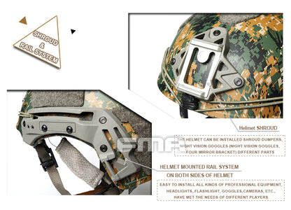 FMA TWF Tactical EXF Ballistic Helmet (L/XL) - MARPAT Woodland (TB1268A) - APEXTAC GEAR