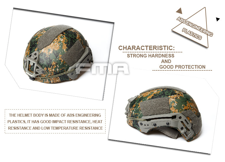FMA TWF Tactical EXF Ballistic Helmet (L/XL) - MARPAT Woodland (TB1268A) - APEXTAC GEAR