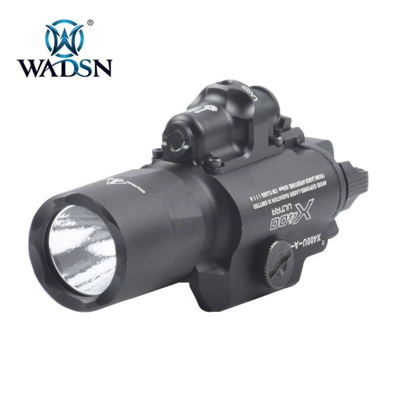 WADSN X400 Tactical LED Pistol Light w/ Red Laser - BLACK (WD04005) - APEXTAC GEAR