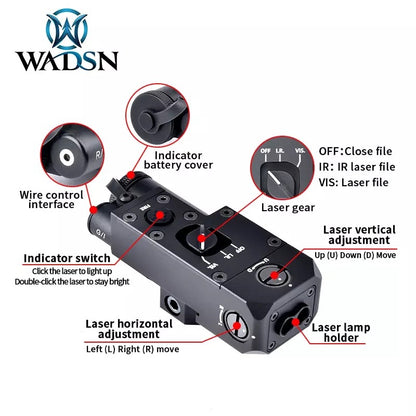 WADSN CQBL Close Quarters Battle Laser Aiming Unit w/ Flashlight Mount - TAN - APEXTAC GEAR