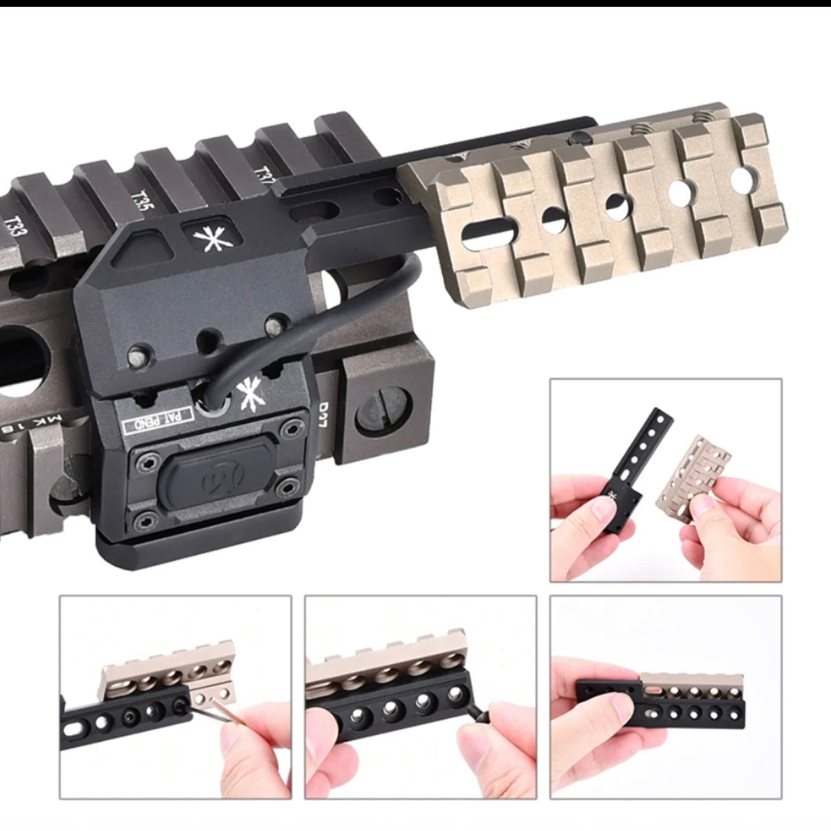 WADSN FUSION Mounting System Rail Flashlight Mount - BLACK (WD02020) - APEXTAC GEAR