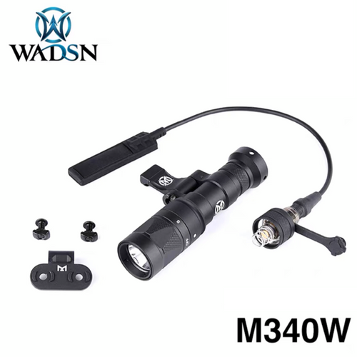 WADSN M340W Scout Light PRO Rail Mount LED Flashlight w/ Strobe BLACK (WD04057) - APEXTAC GEAR