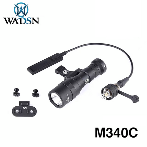 WADSN M340C Scout Light PRO Rail Mount LED Flashlight - BLACK (WD04053) - APEXTAC GEAR