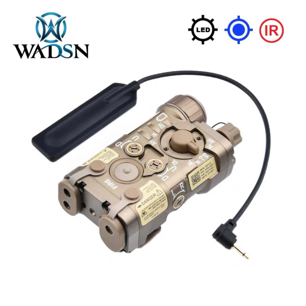 WADSN METAL NGAL Integrated Laser IR Pointer / LED Light Aiming Device ...