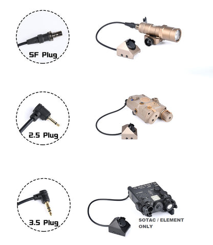 WADSN Hot Button Picatinny Rail Mount Switch for PEQ (3.5mm) - TAN - APEXTAC GEAR