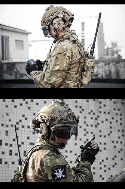 FMA FCS AMP Tactical Headset Communication Noise Reduction DSP Version - FG Green - APEXTAC GEAR