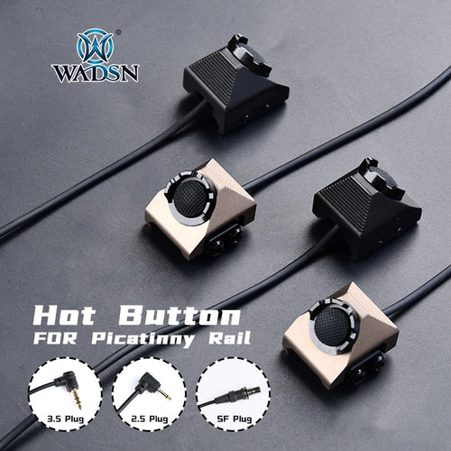 WADSN Hot Button Picatinny Rail Mount Switch for PEQ (2.5mm) - BLACK - APEXTAC GEAR