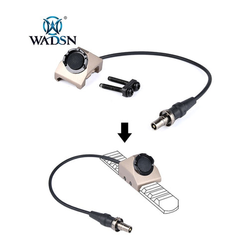 WADSN Hot Button M-LOK & Keymod Rail Mount Switch for PEQ (2.5mm) - BLACK - APEXTAC GEAR