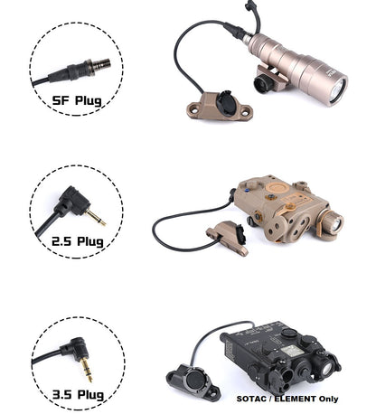 WADSN Hot Button M-LOK & Keymod Rail Mount Switch for Surefire Flashlight - TAN - APEXTAC GEAR