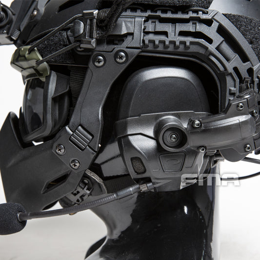 FMA FCS AMP Tactical Headset Communication Noise Reduction DSP Version - BLACK - APEXTAC GEAR