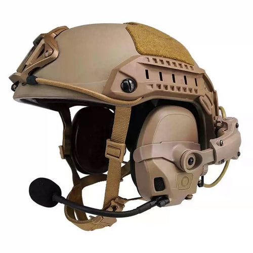 FMA FCS AMP Tactical Headset Communication Noise Reduction DSP Version - TAN - APEXTAC GEAR