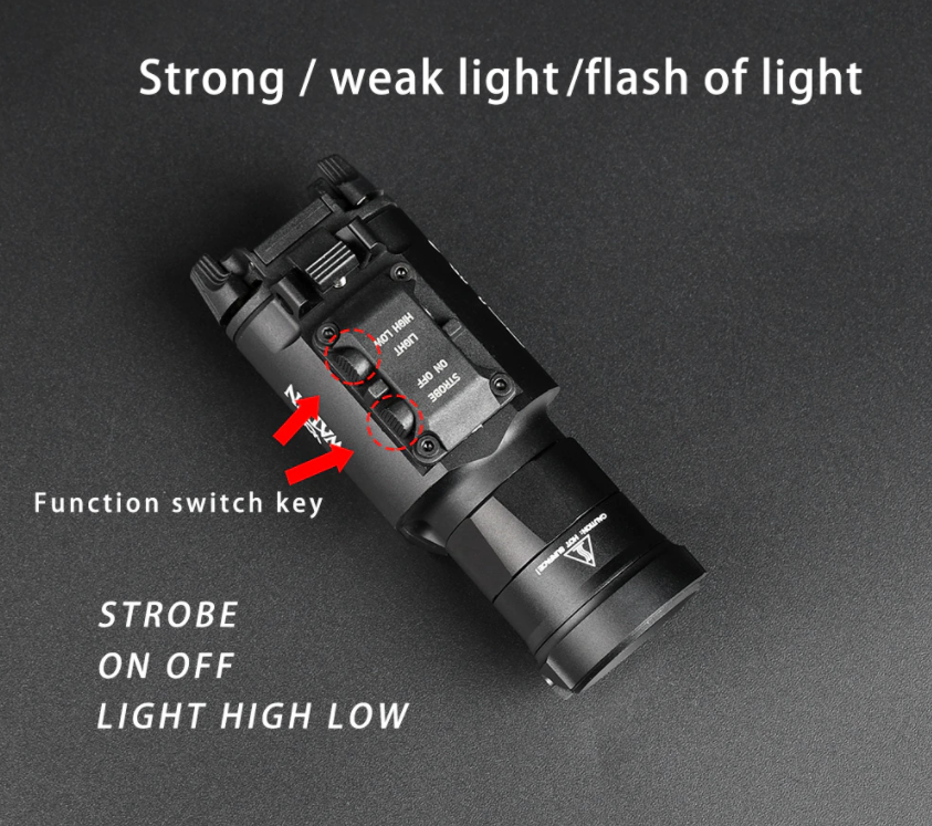 WADSN XH35 Tactical Light Rail Mount LED Flashlight w/ Strobe - TAN - APEXTAC GEAR