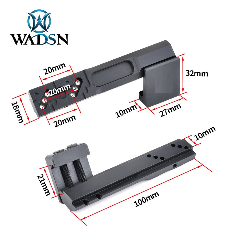 WADSN Thorntail 2 Picatinny (LongBar) Rail Light Mount - BLACK (WD02027) - APEXTAC GEAR