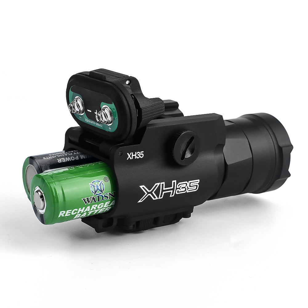 WADSN XH35 Tactical Light Rail Mount LED Flashlight w/ Strobe - BLACK - APEXTAC GEAR