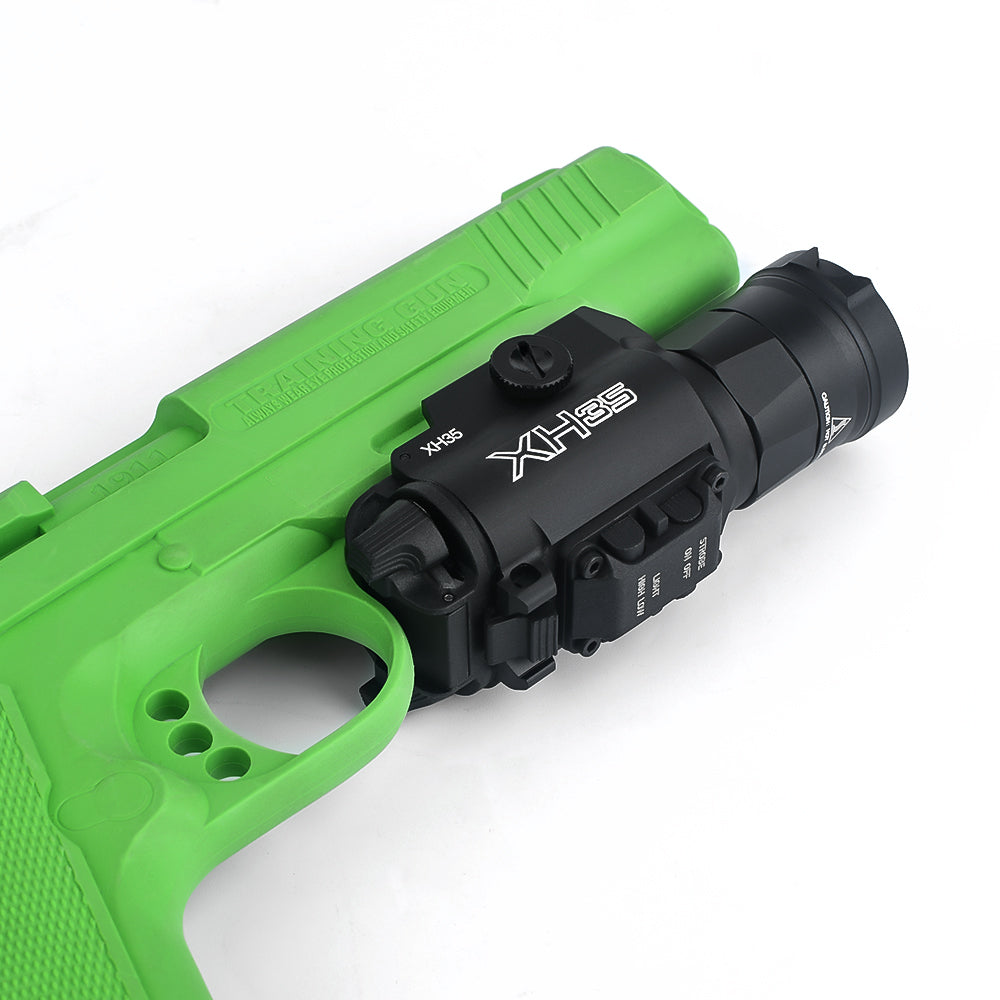 WADSN XH35 Tactical Light Rail Mount LED Flashlight w/ Strobe - BLACK - APEXTAC GEAR