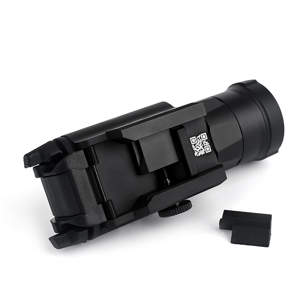 WADSN XH35 Tactical Light Rail Mount LED Flashlight w/ Strobe - BLACK - APEXTAC GEAR