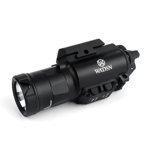 WADSN XH35 Tactical Light Rail Mount LED Flashlight w/ Strobe - BLACK - APEXTAC GEAR