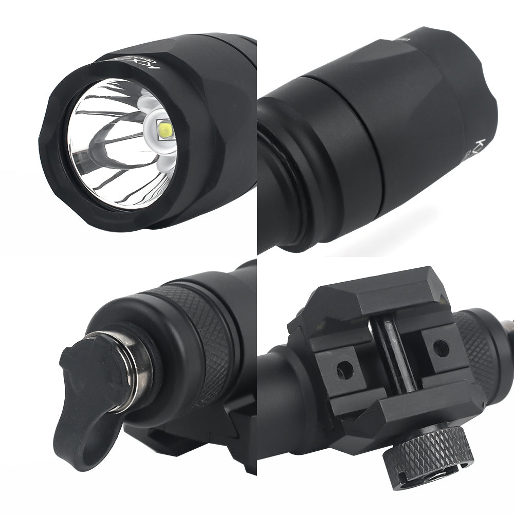 WADSN M600C SCOUT LIGHT Rail Mount Flashlight w/ Dual Function Tape Switch - BLACK - APEXTAC GEAR