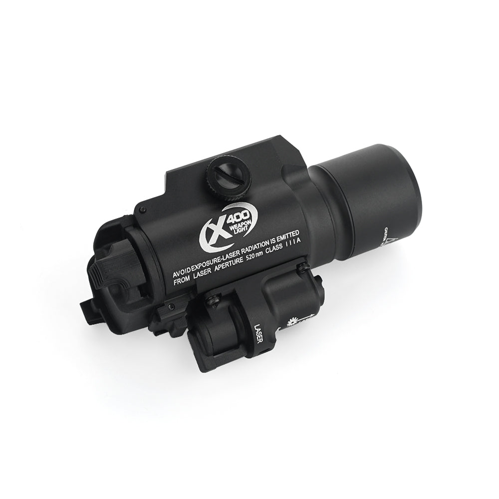 WADSN X400 Tactical LED Rail Mount Light w/ GREEN Laser - BLACK (WD04062) - APEXTAC GEAR