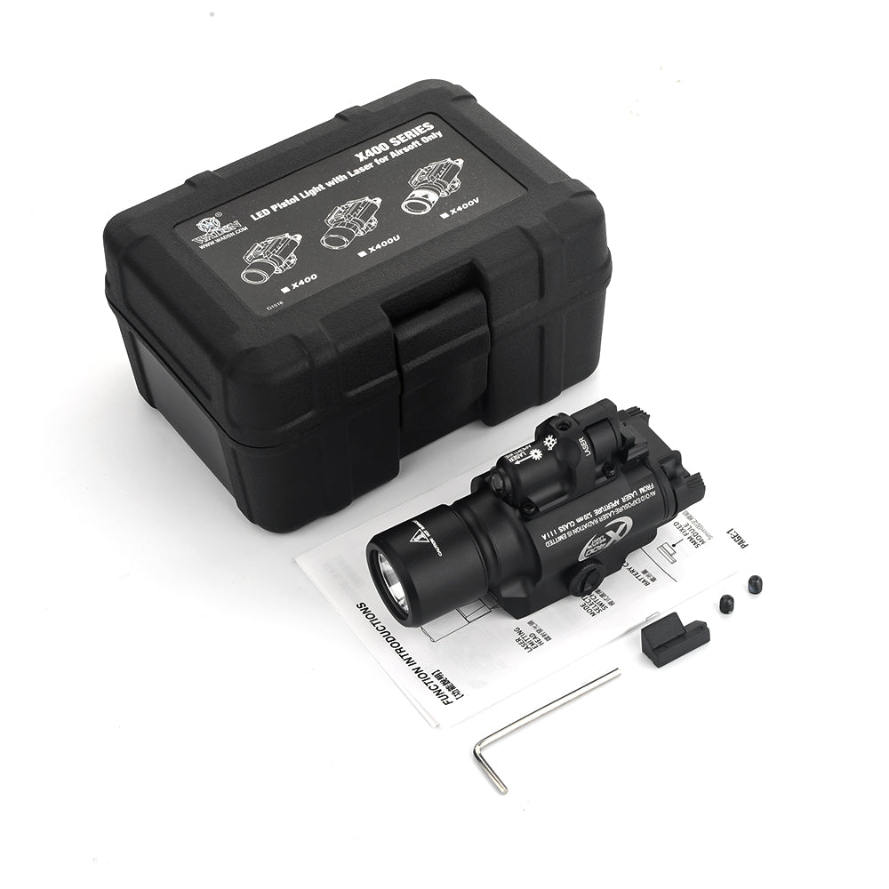 WADSN X400 Tactical LED Rail Mount Light w/ GREEN Laser - BLACK (WD04062) - APEXTAC GEAR