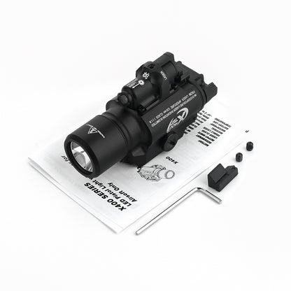 WADSN X400 Tactical LED Rail Mount Light w/ GREEN Laser - BLACK (WD04062) - APEXTAC GEAR