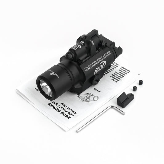 WADSN X400 Tactical LED Rail Mount Light w/ GREEN Laser - BLACK (WD04062) - APEXTAC GEAR