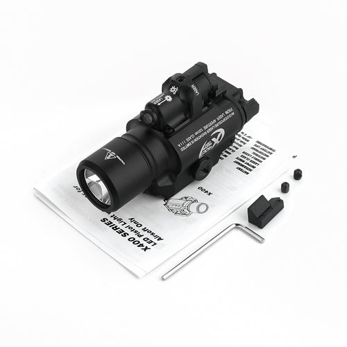 WADSN X400 Tactical LED Rail Mount Light w/ GREEN Laser - BLACK (WD04062) - APEXTAC GEAR