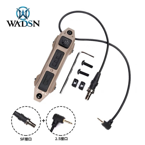WADSN Augmented Dual Function Tape Switch With Lock For Surefire + 2.5MM PEQ  - FDE - APEXTAC GEAR