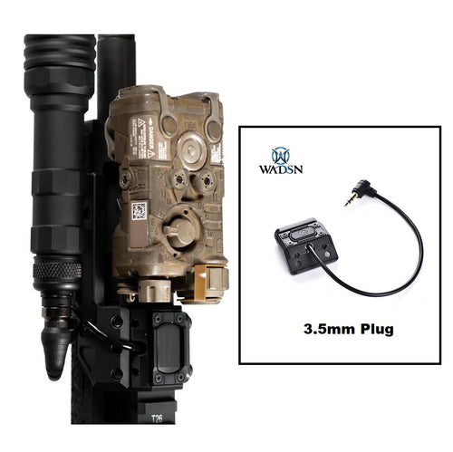 WADSN ModButton Offset Rail Mount Pressure Switch for PEQ Laser 3.5mm Plug - BK - APEXTAC GEAR