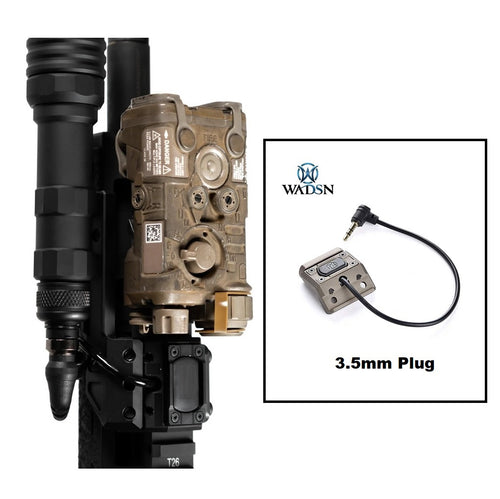 WADSN ModButton Offset Rail Mount Pressure Switch for PEQ Laser 3.5mm Plug - TAN - APEXTAC GEAR
