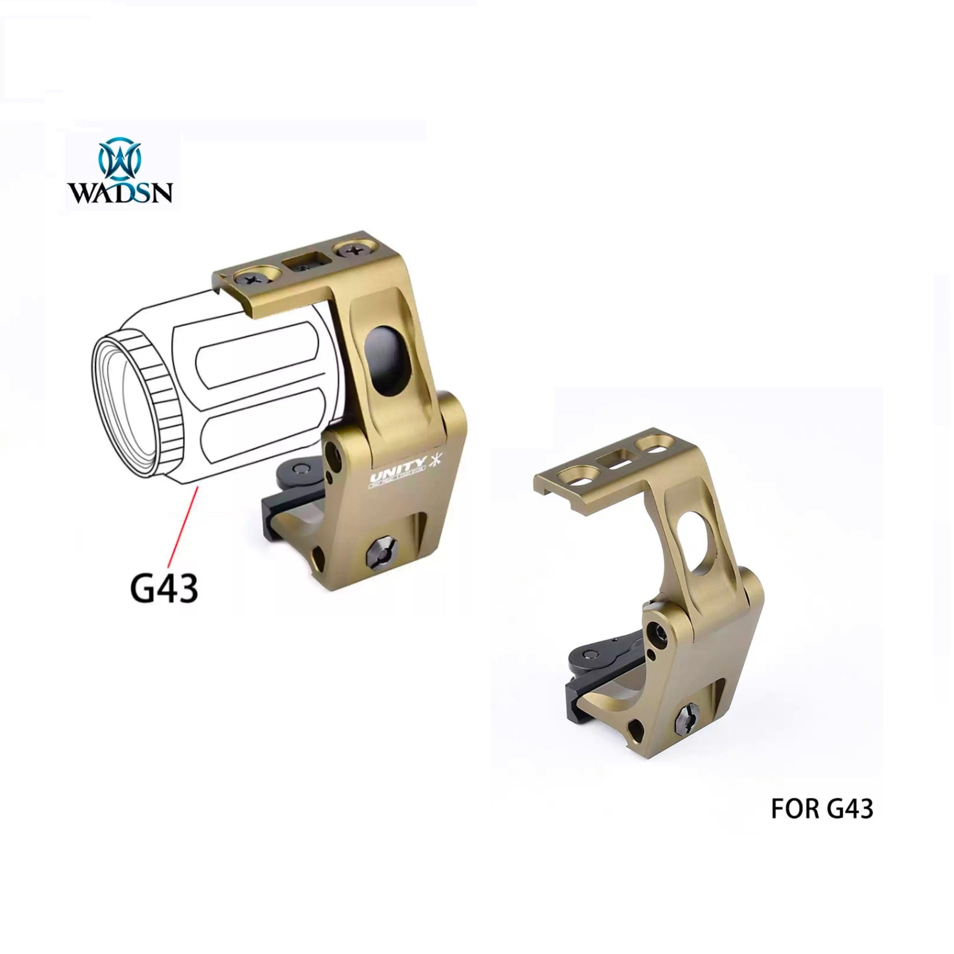 WADSN AIM-O FAST FTC ET G43 Magnifier Scope Mount- TAN (WS02011) - APEXTAC GEAR