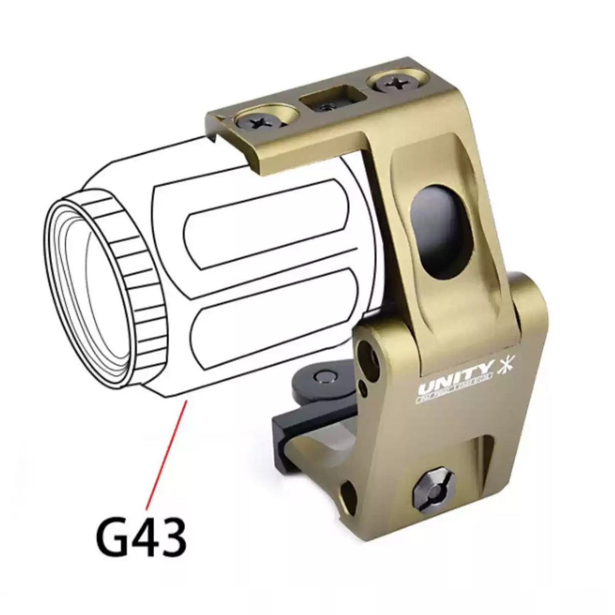 WADSN AIM-O FAST FTC ET G43 Magnifier Scope Mount- BLACK (WS02011) - APEXTAC GEAR