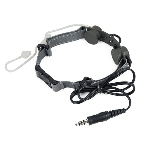 WADSN Tactical Throat Mic Headset with Tube Earpiece - FG Green - APEXTAC GEAR
